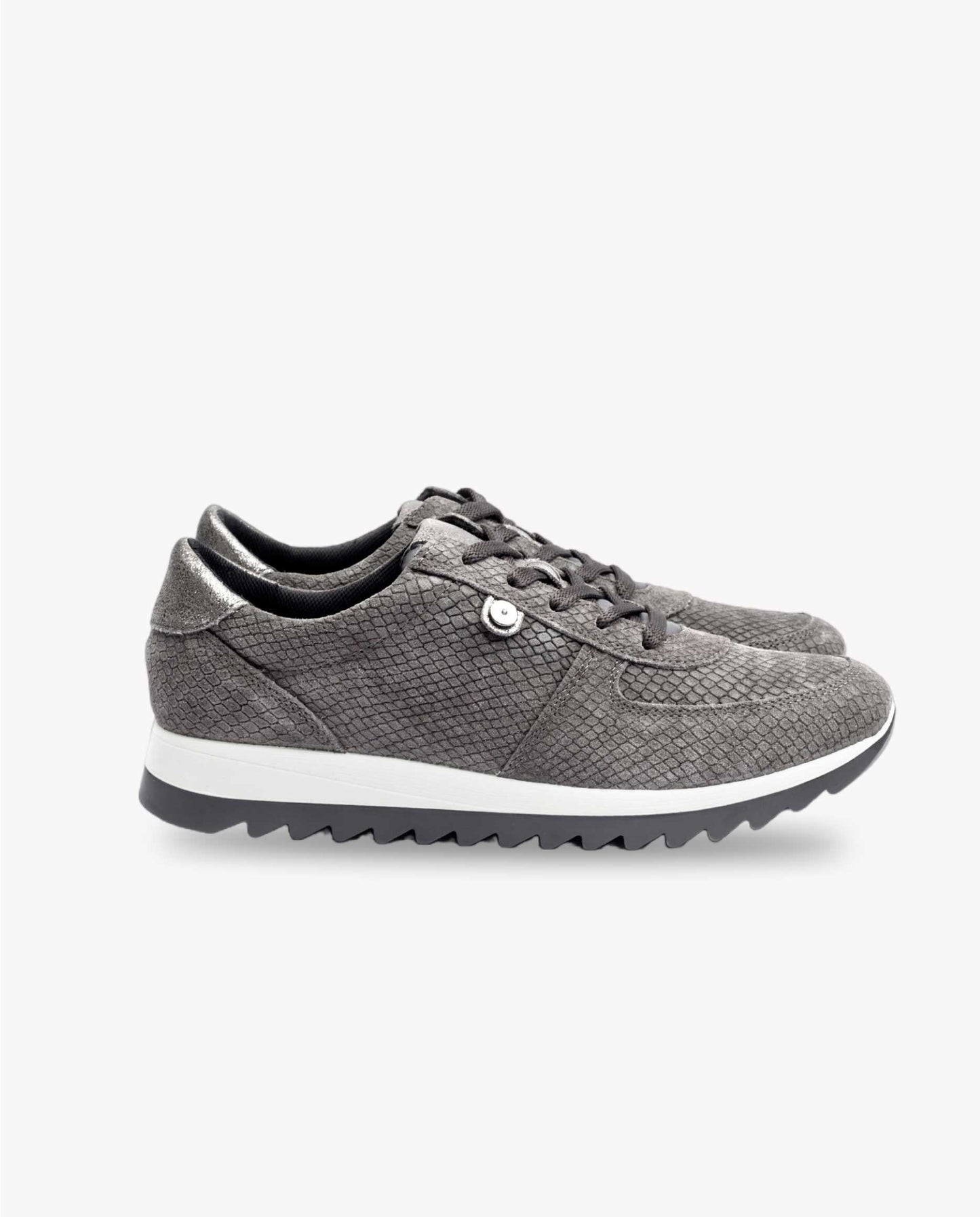 LuxeTread Gray Female Suede Sneaker