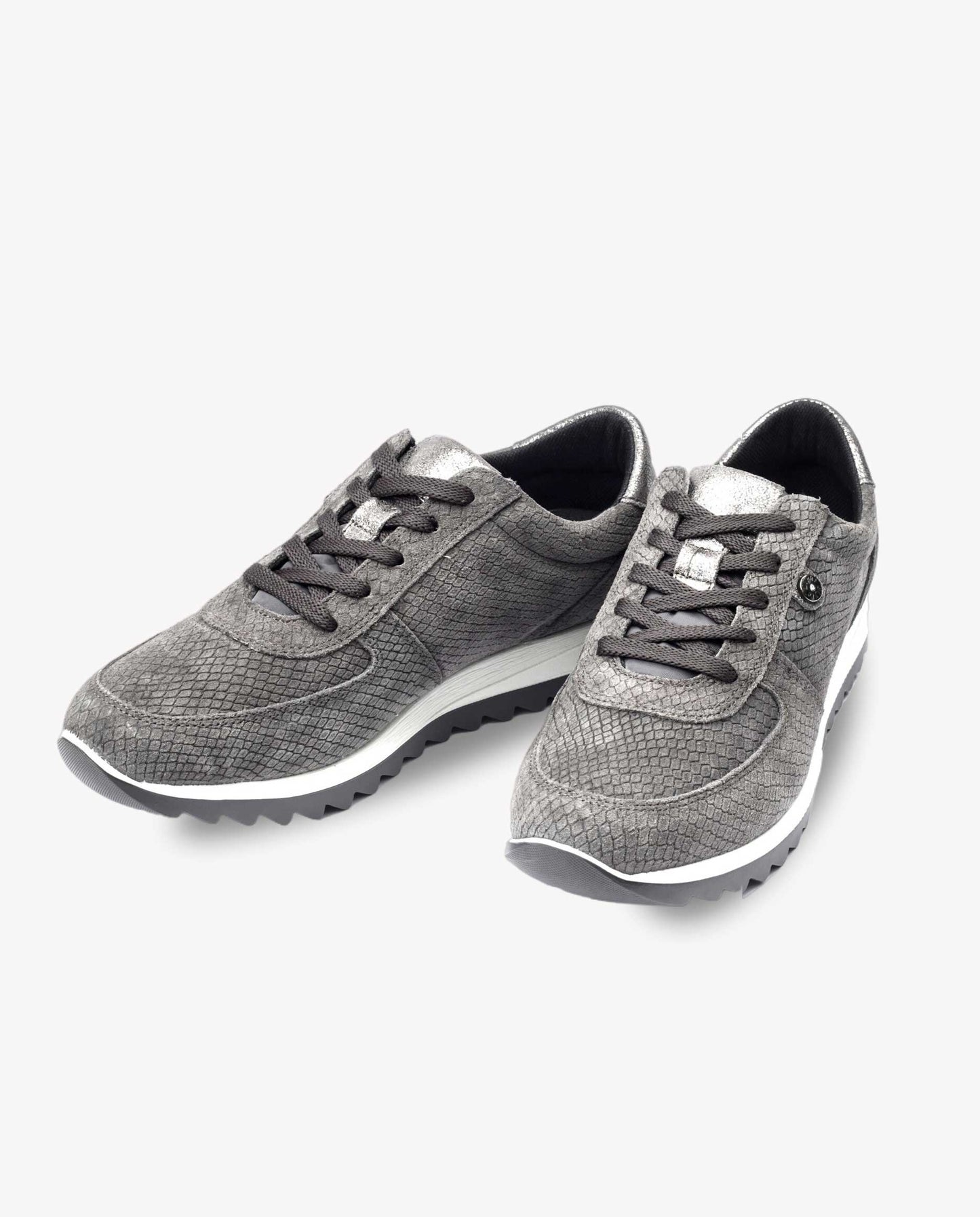 LuxeTread Gray Female Suede Sneaker