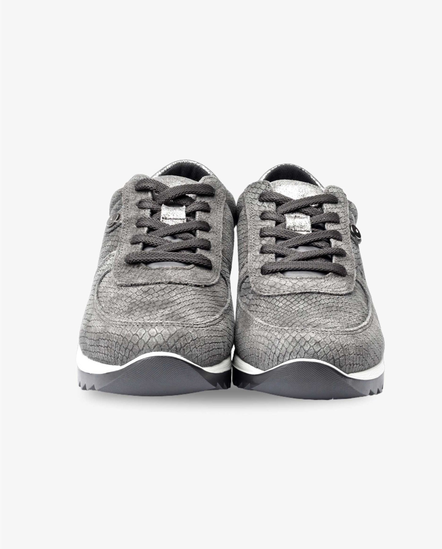 LuxeTread Gray Female Suede Sneaker