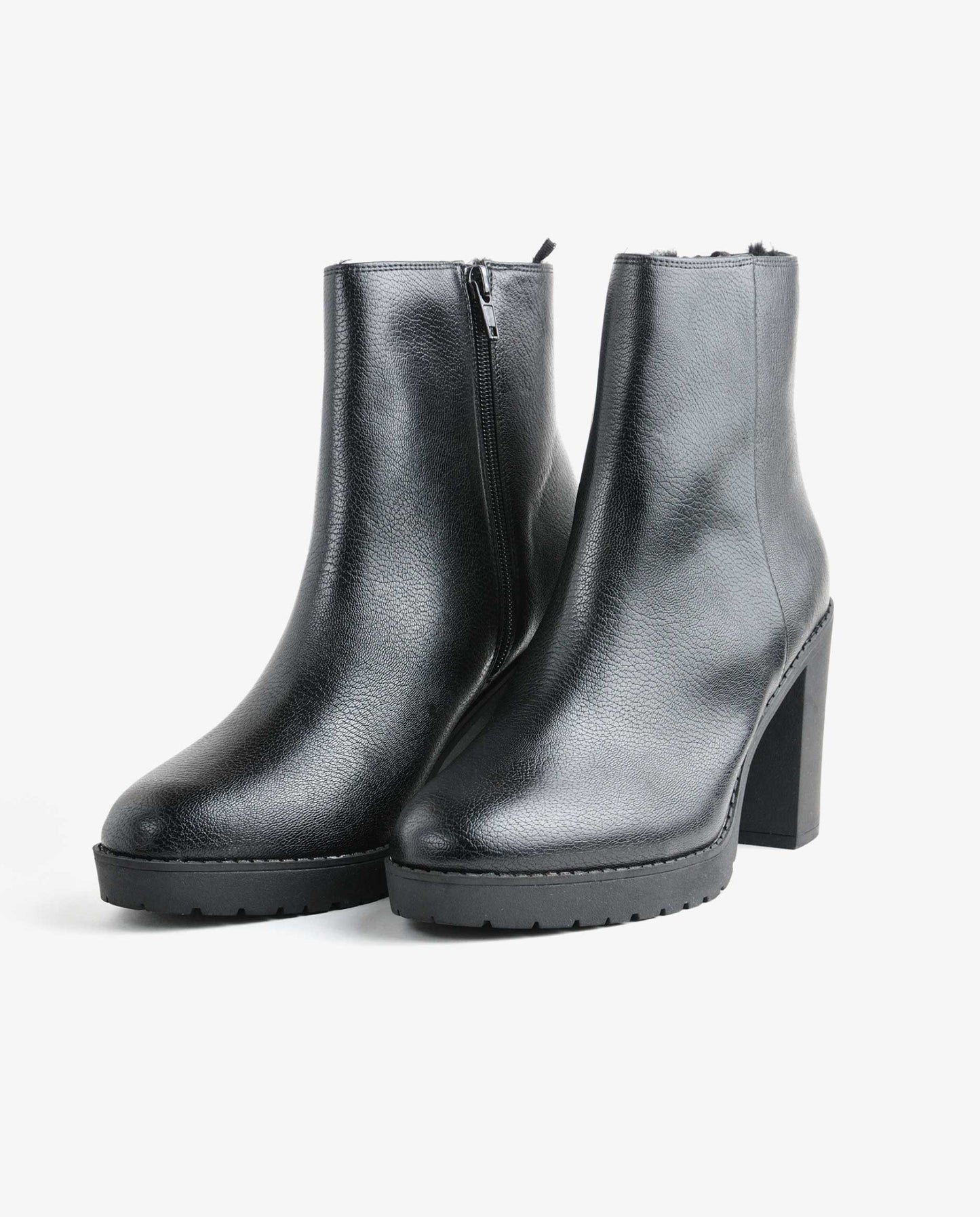 VelocityVogue Black Heeled Ankle Boots