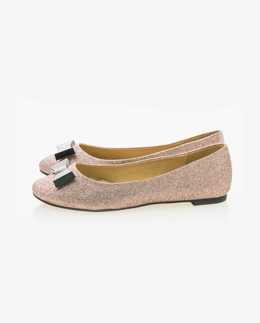 StaminaHer Glitter Bow-Tie Ballet Flat Shoes