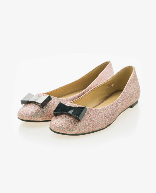 StaminaHer Glitter Bow-Tie Ballet Flat Shoes