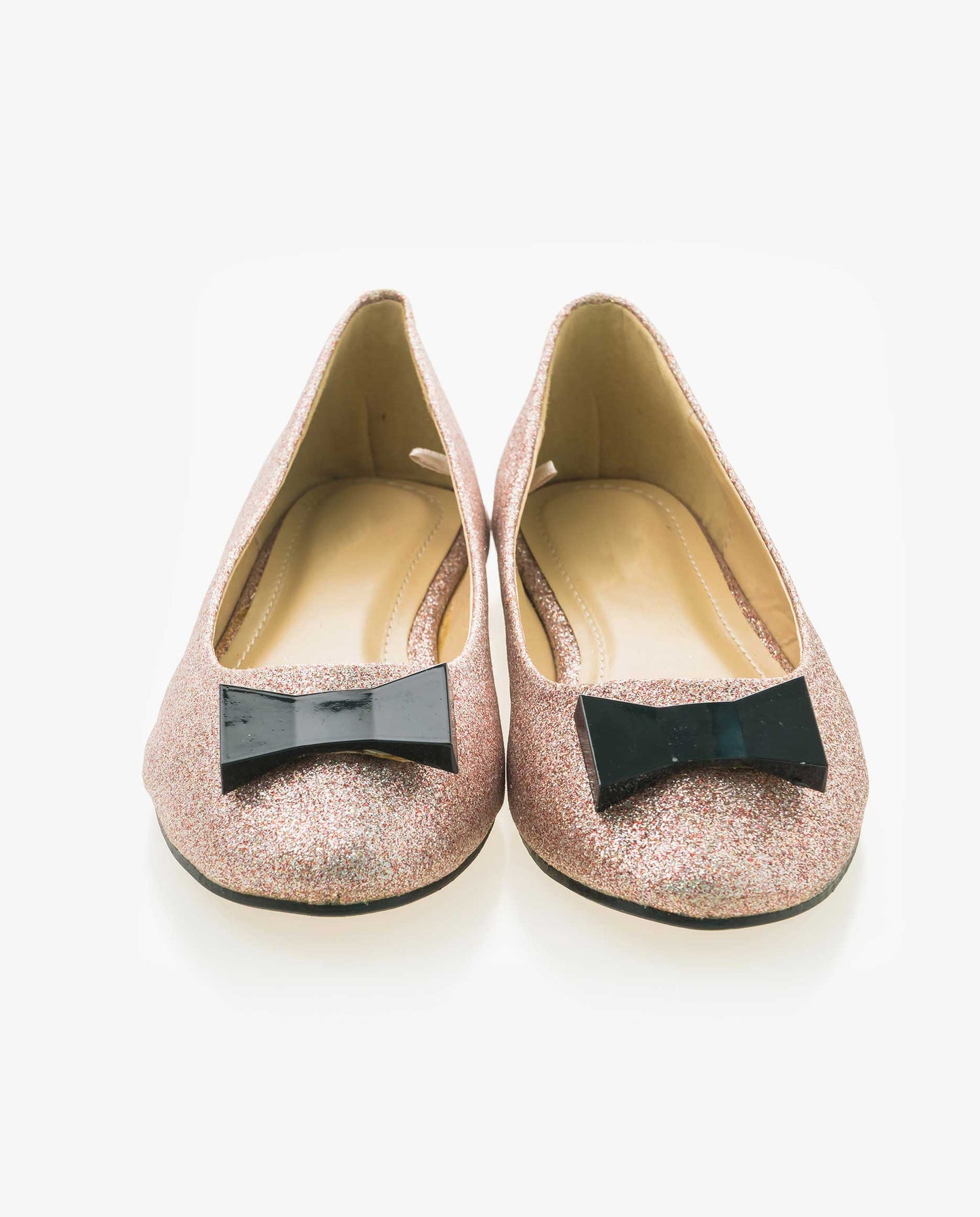 StaminaHer Glitter Bow-Tie Ballet Flat Shoes